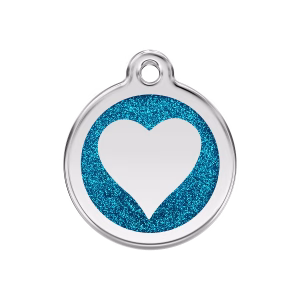 Placa ID Corazón Brillo Personalizable