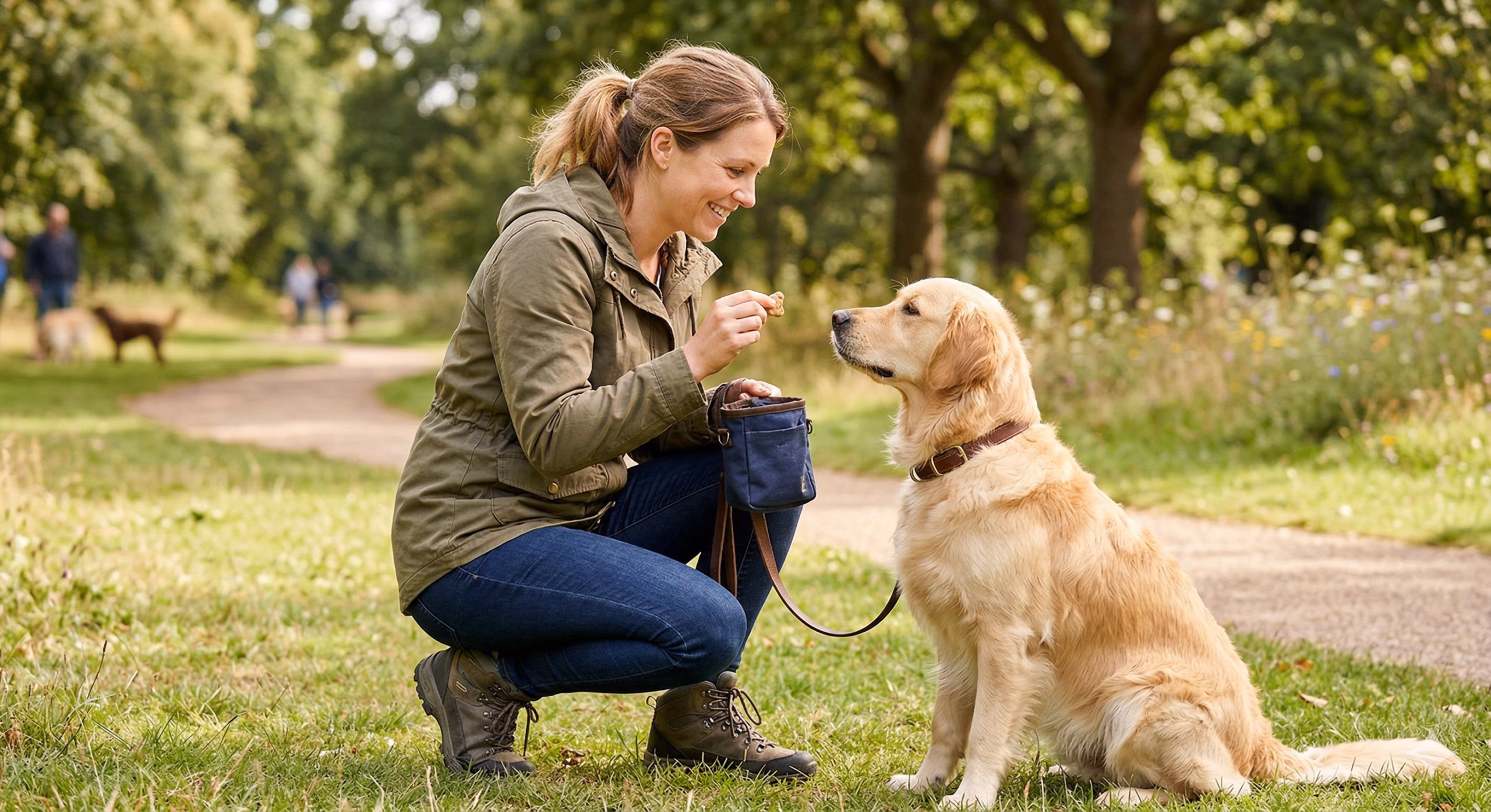 Entrenar a tu perro con una bolsa de premios