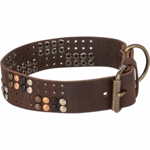 Trixie Rustic Collar de piel engrasada Remaches
